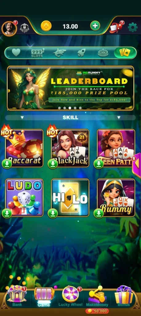 IND Rummy Yono Game welcome bonus ₹100 promotional banner.