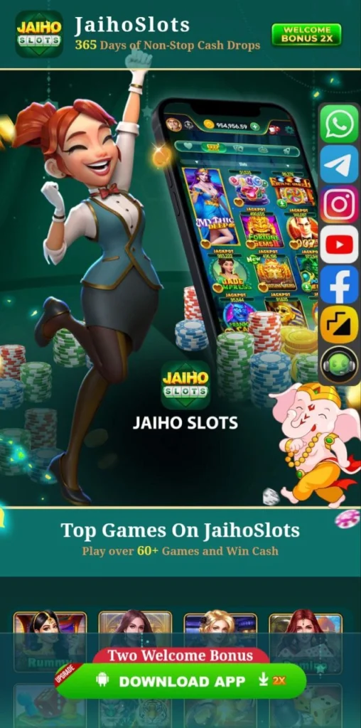 Jaiho Slots Apk bonus screen within Yono Games platform.
