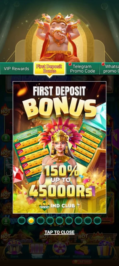 Play and win on Yono Games Ind Club – featured mobile gaming dashboard.