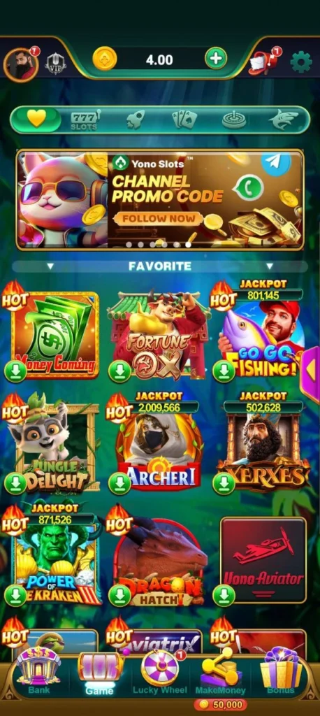 Yono Slots Game dashboard showing spin and win gameplay – popular Yono games experience.