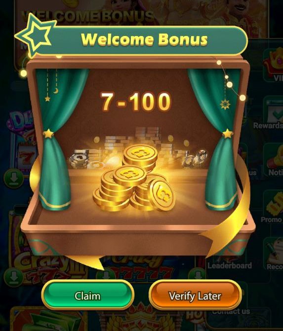 Mobile screen showing Maha Games YONO app with ₹100 welcome bonus offer for new users